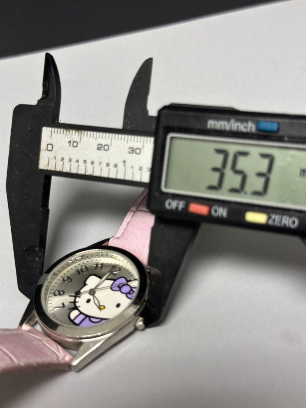 3/$30 Hello Kitty Watch Women Silver Tone Pink Faux Leather Band New Battery 9" - Picture 8 of 10